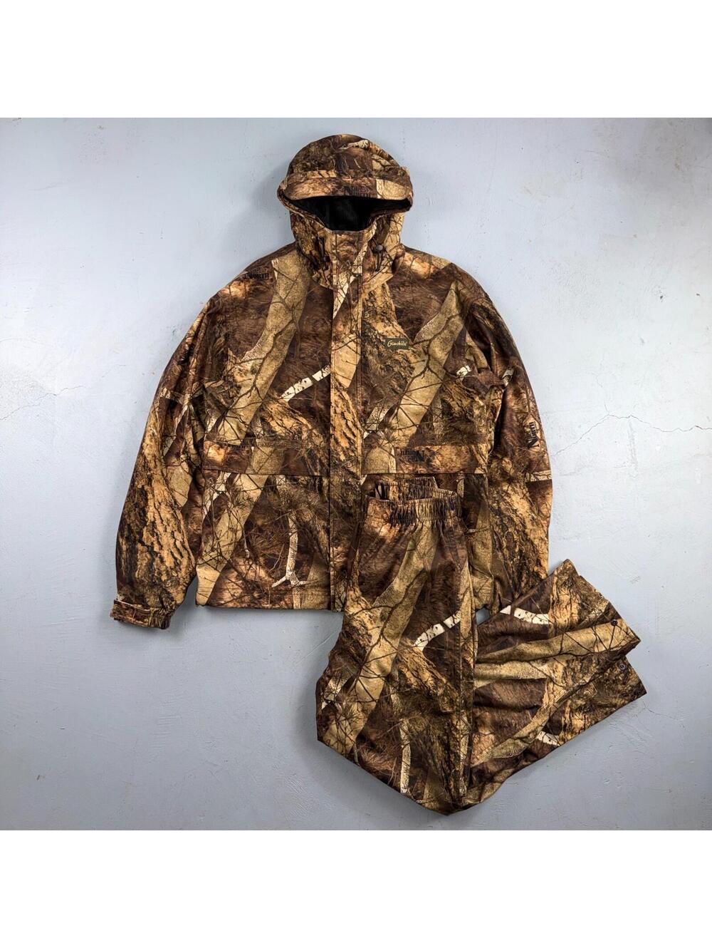 Gamehide Naked Camo Duck Bird Hunting Mesh Lined Hooded Jacket & Pants Medium L